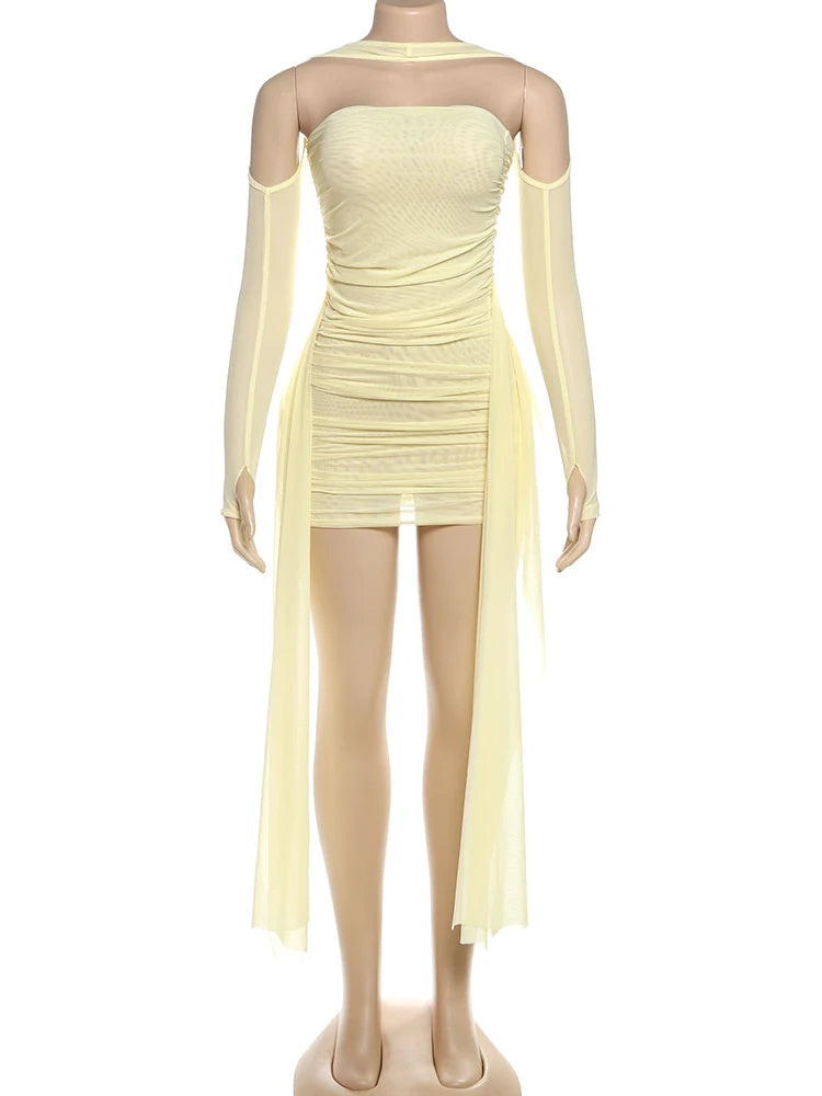 Mesh Tassel Mini Bodycon Dress