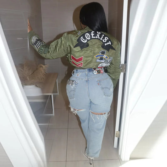 COEXIST Cropped Jacket.