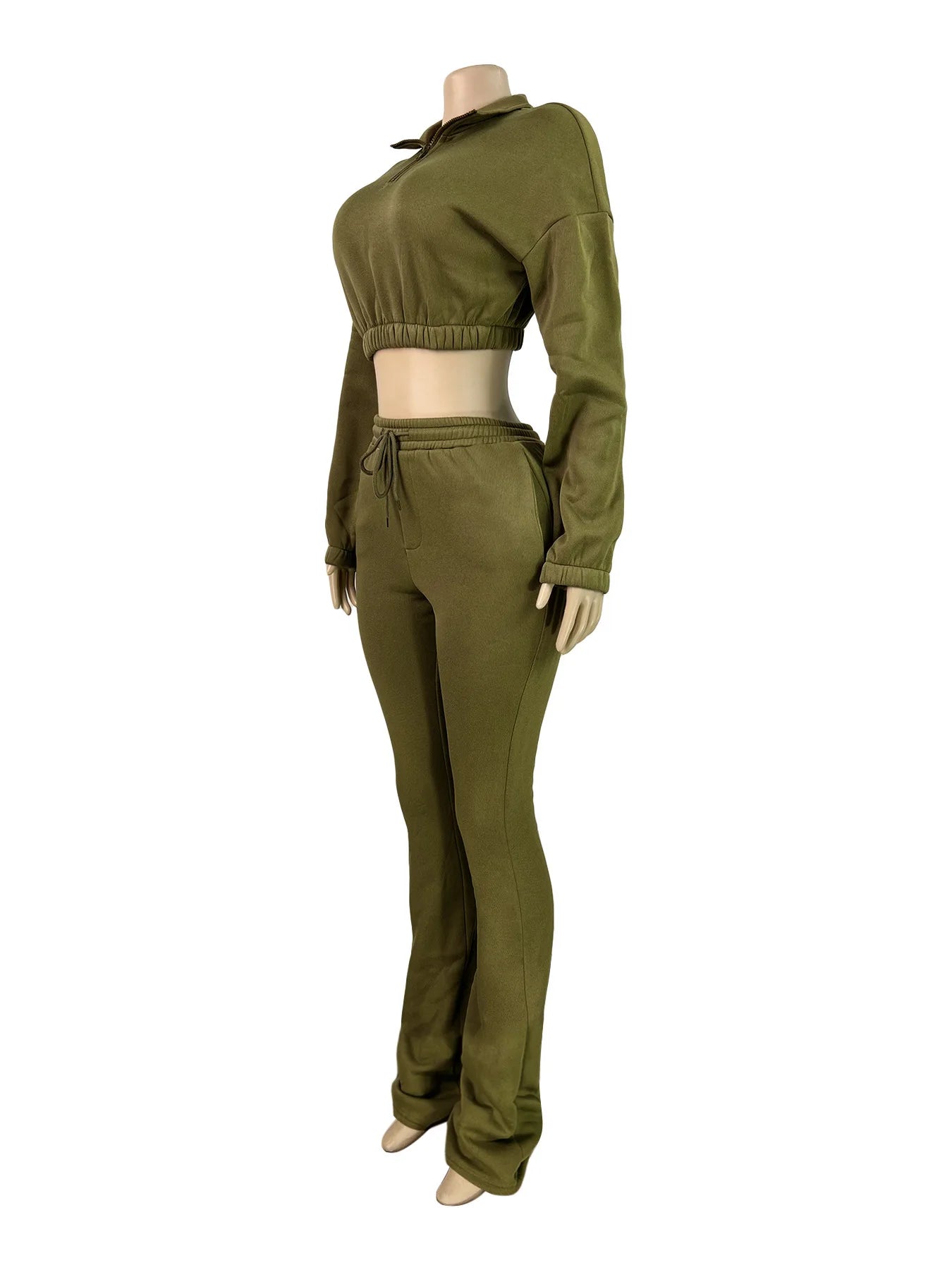 Casual Crop Top and Pants Set