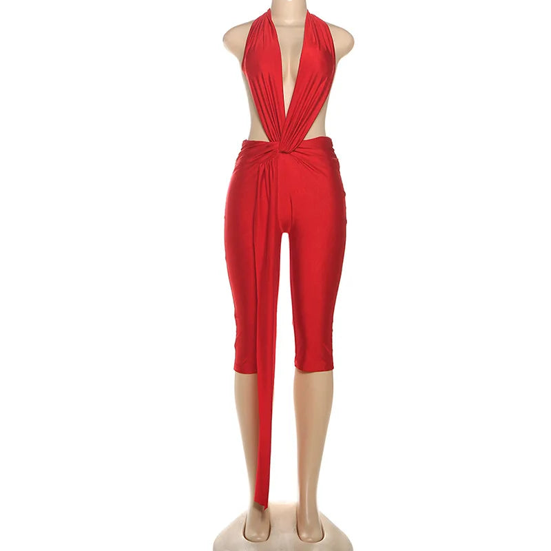 Halter Bodycon One-Piece Jumpsuit