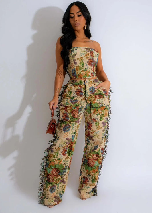 Its Giving Fall Backless Tube and Tassel Set
