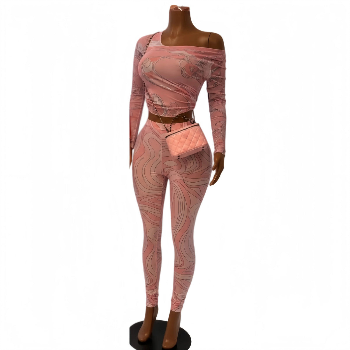 Printed Mesh Two-Piece Set