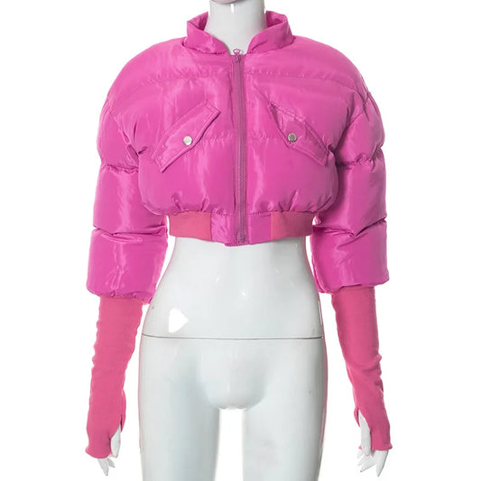 Cropped Bubble Puffer Jacket.