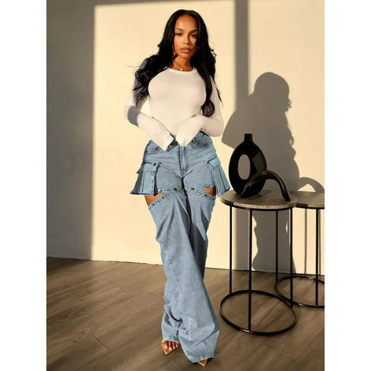 Comfortable cargo jeans perfect for casual wear and outdoor adventures