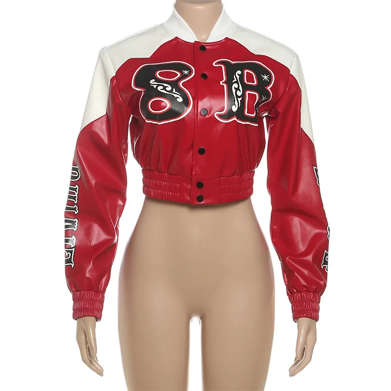 Leather Moto Zipper Crop Jacket