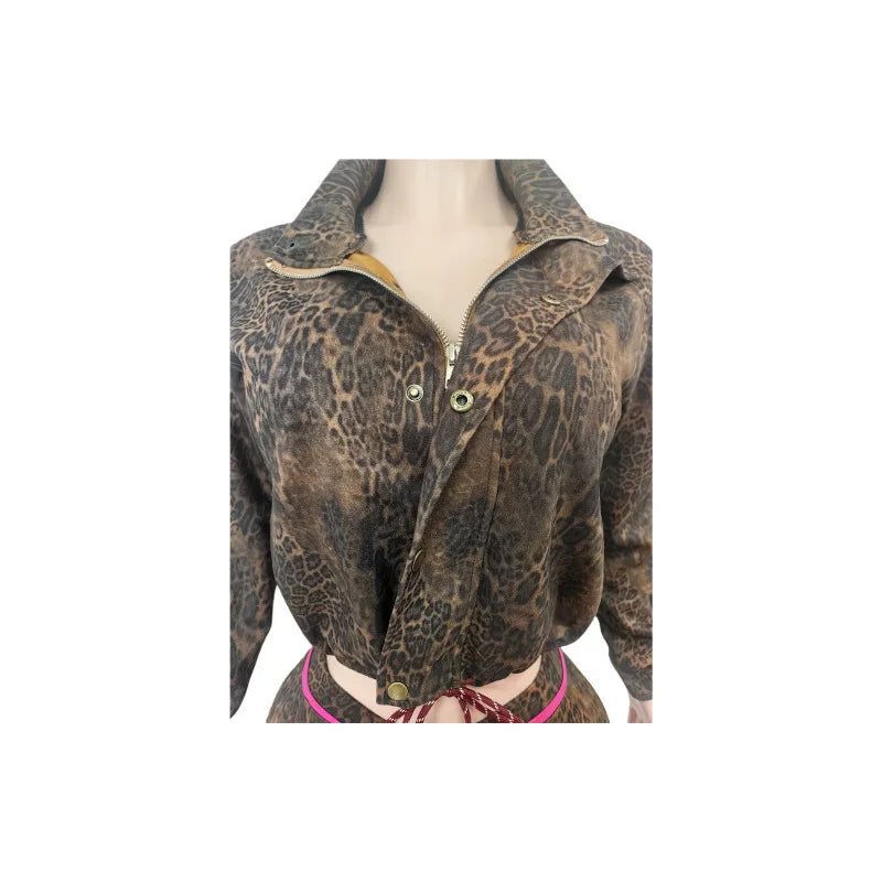 Leopard Jacket + High Waist Stretch Set