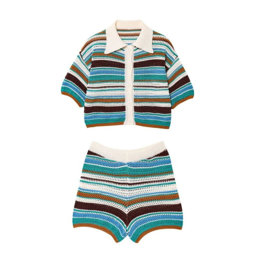 Striped Knit Two-Piece Set