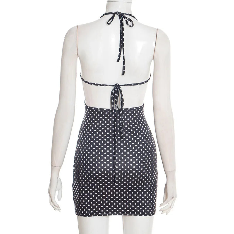 Polka Dot Print Mini Dress