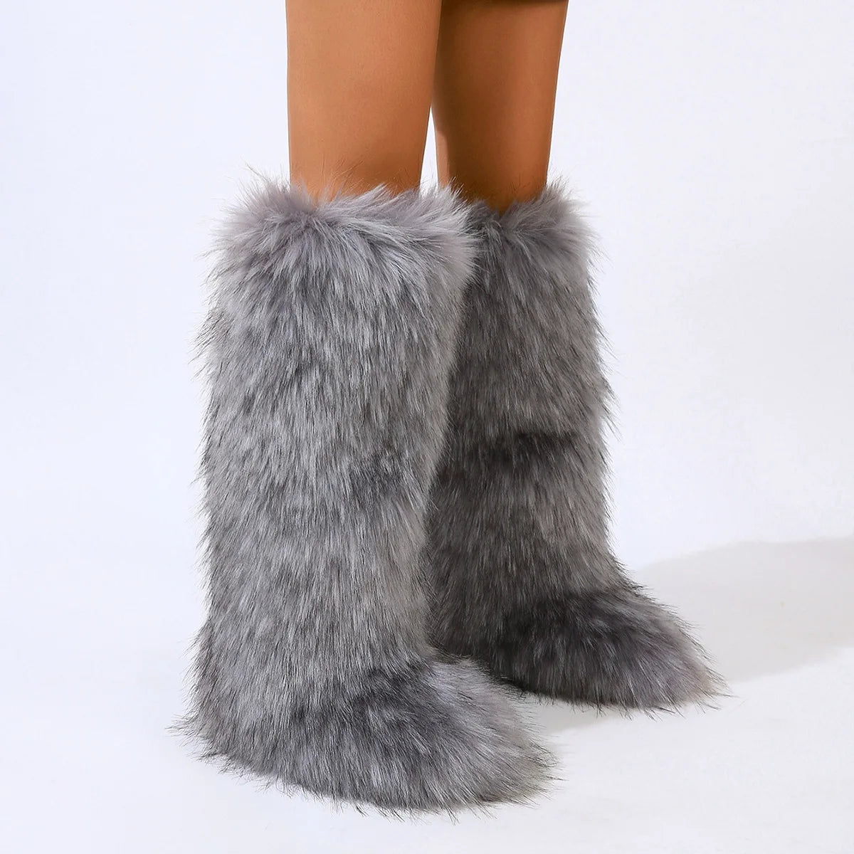 Winter Faux Fur Long Boots.
