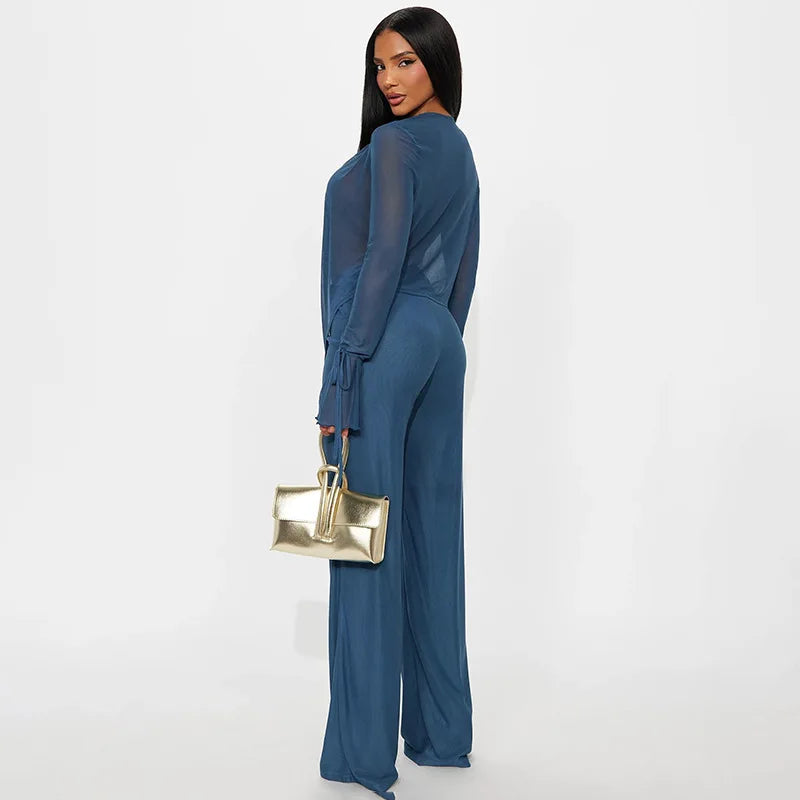 Mesh Two-Piece Pants Set