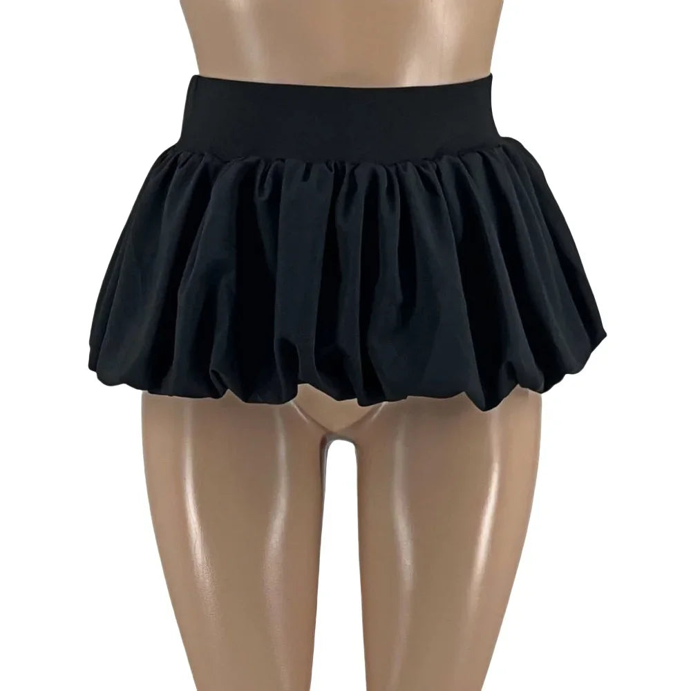 Sweet Bow Puffy Mini Skirt and Corset top