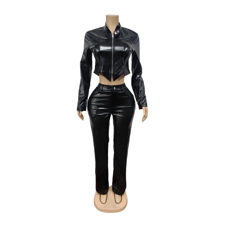 Kelly Leather Pants Set