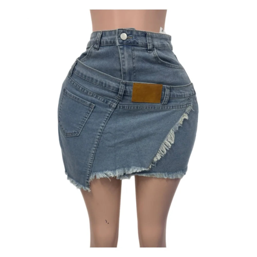 Denim High Waist Skirt