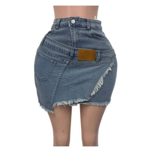 Denim High Waist Skirt