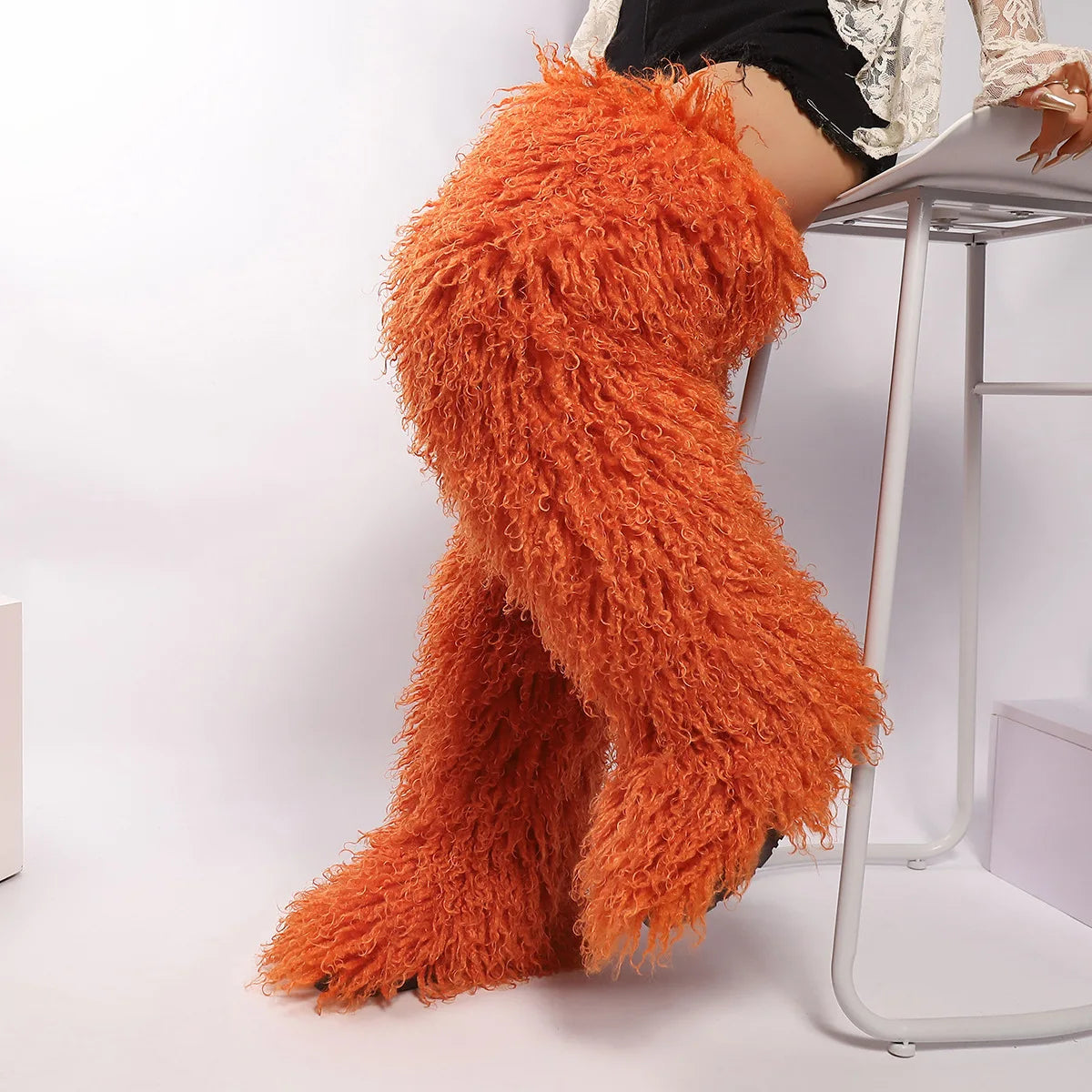 Over The Knee-High Fur Boots