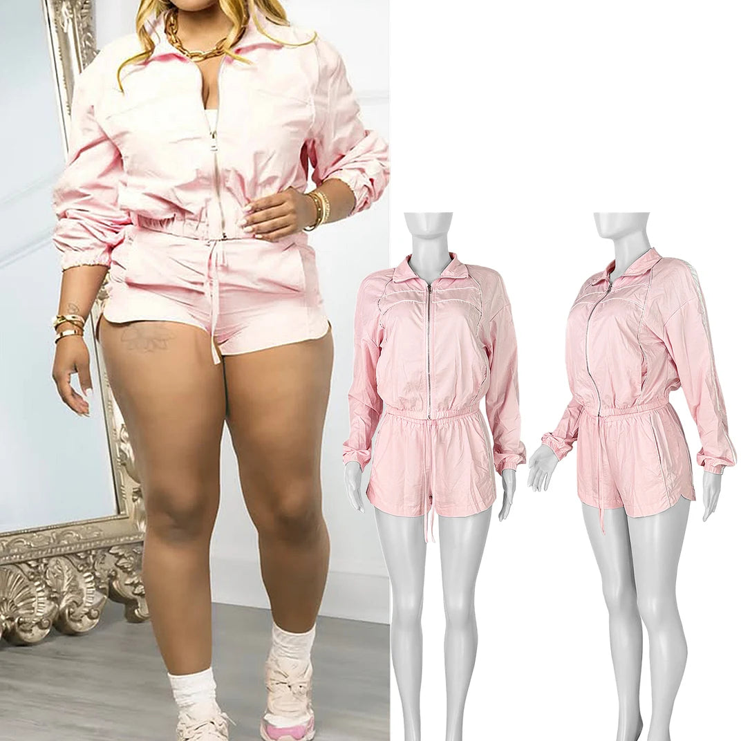 Color Block Drawstring and Jacket Shorts.