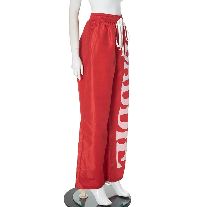 Baddie high waist print sweatpants