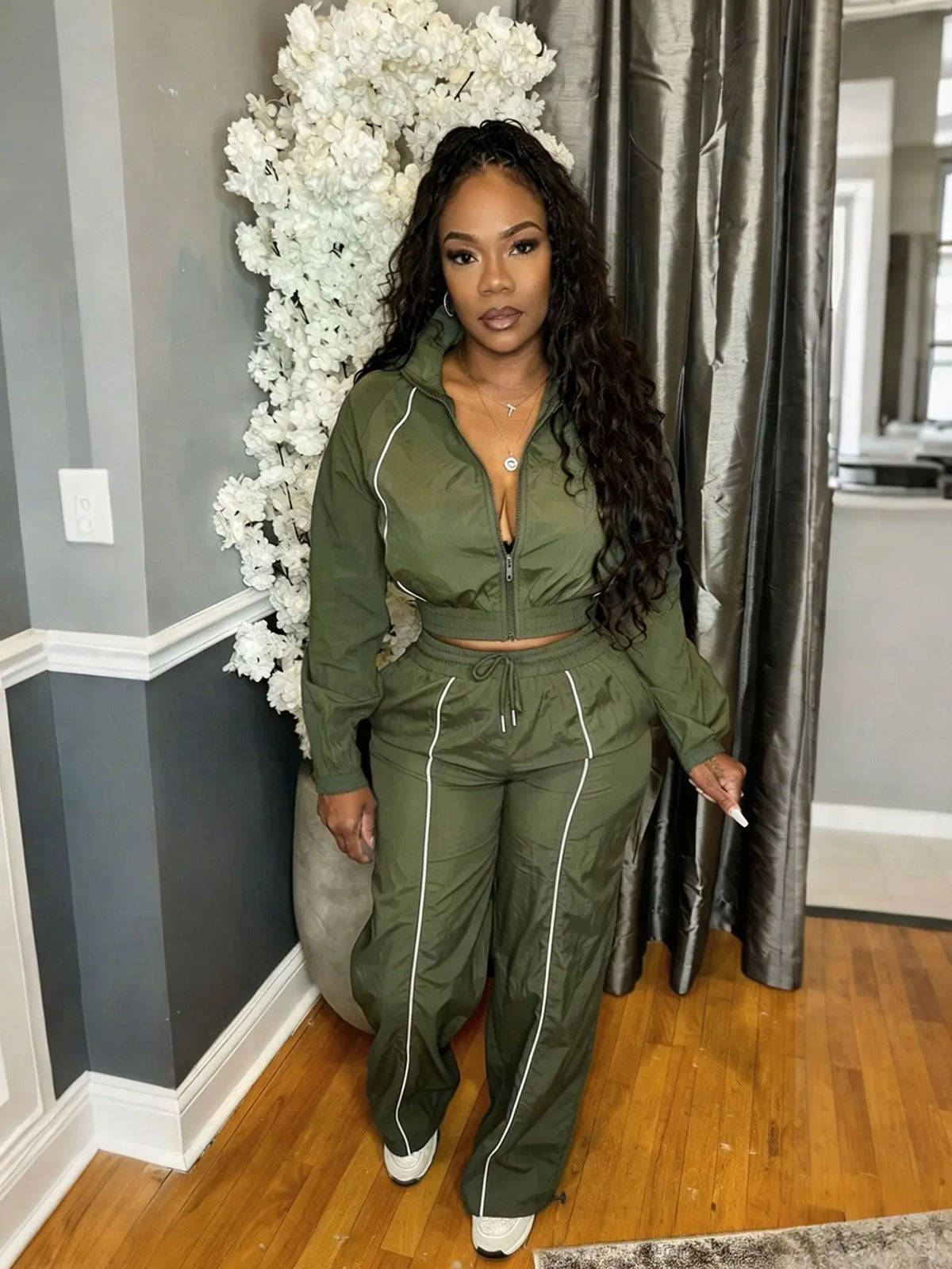 Solid Color Jogger Two-Piece Set