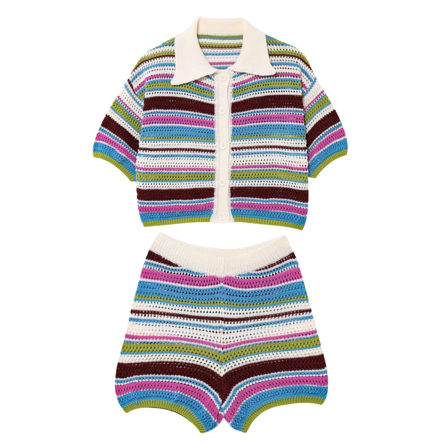 Striped Knit Two-Piece Set