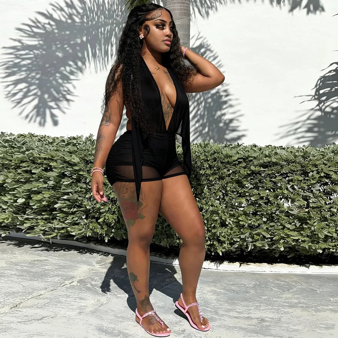 Mesh Halter Dress