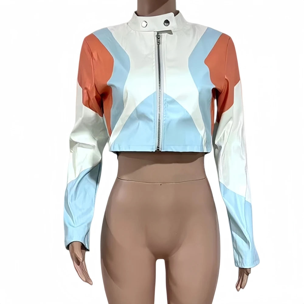 Punk Moto Color Block Jacket