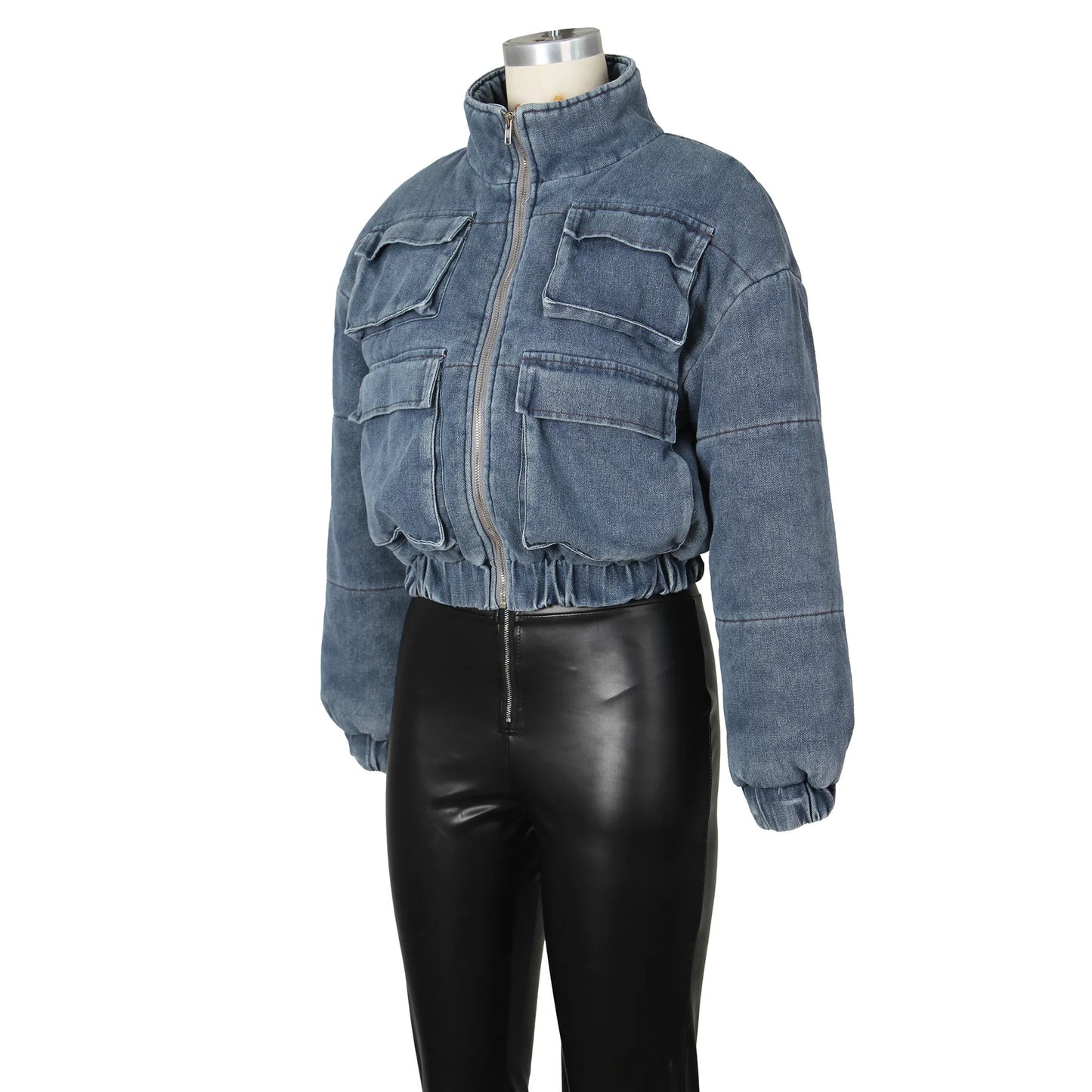 Puffer Denim Jacket