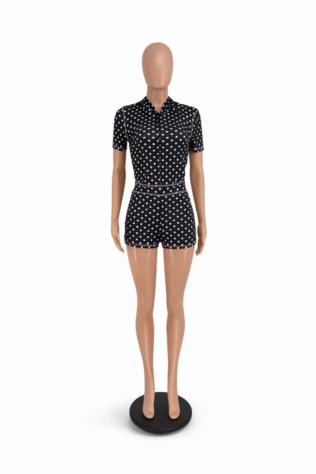Polka Dot Print Shorts Set