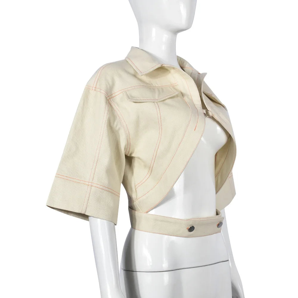 Cut Out Cropped Jacket