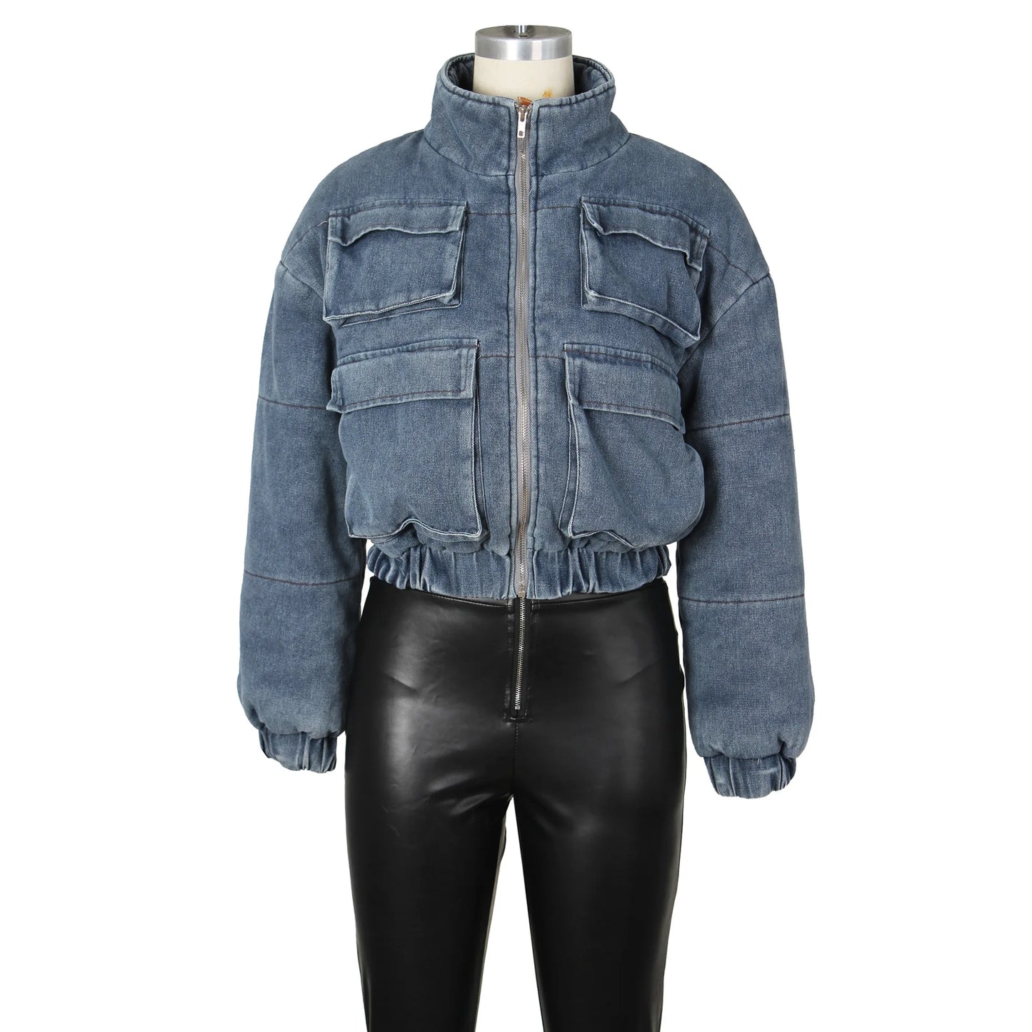Puffer Denim Jacket