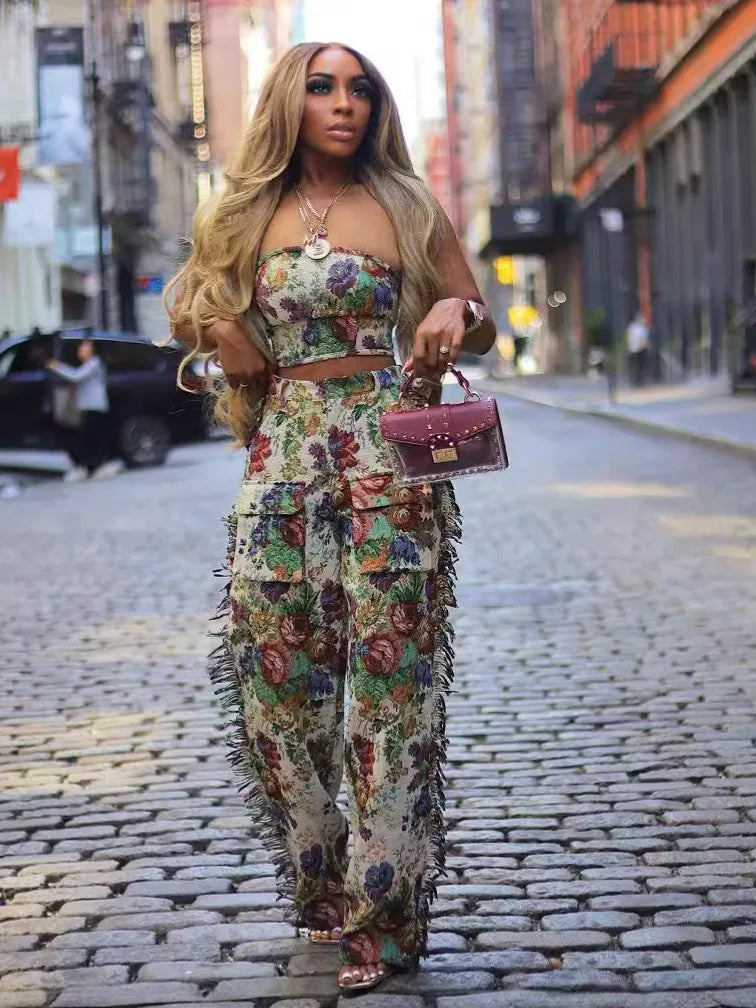Its Giving Fall Backless Tube and Tassel Set