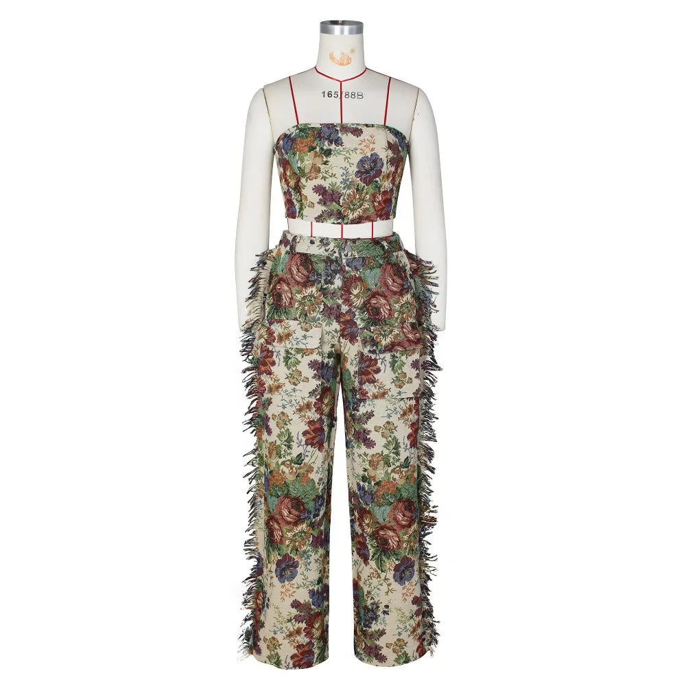 Its Giving Fall Backless Tube and Tassel Set