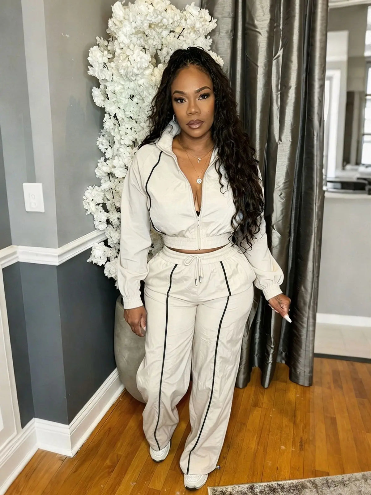 Solid Color Jogger Two-Piece Set