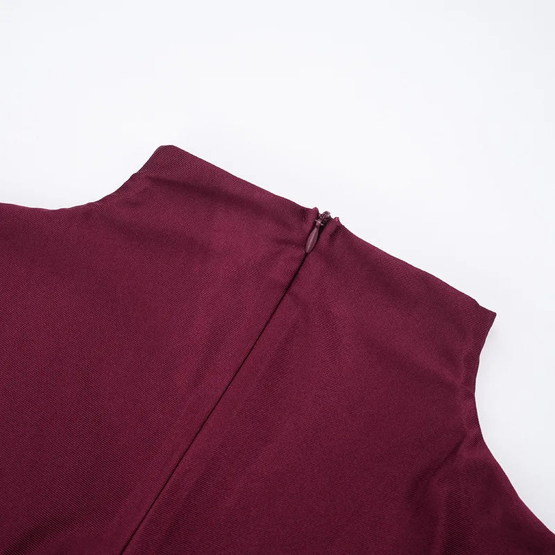 Back Zip Bodycon Jumpsuit