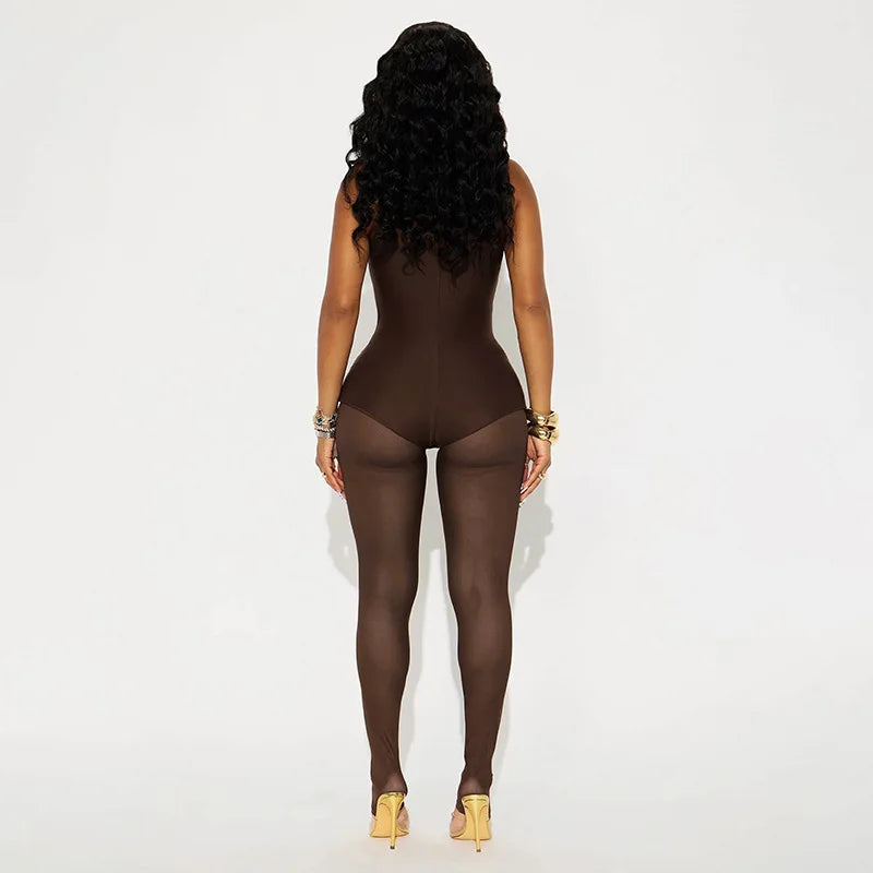 Mesh One-Piece Jumpsuit
