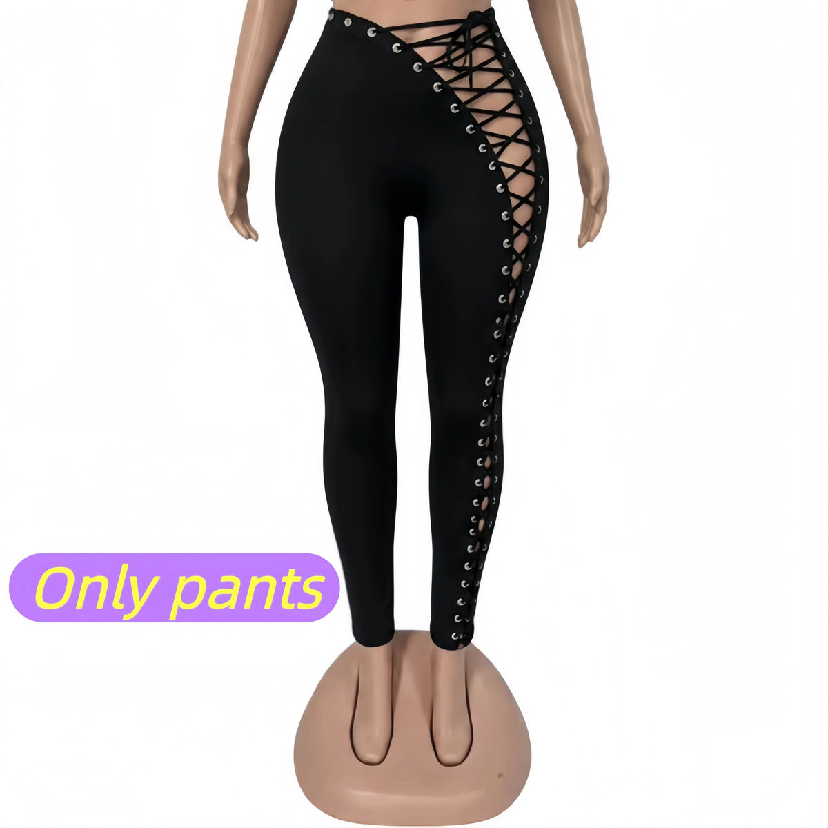 Lace-Up Leopard Pants Set