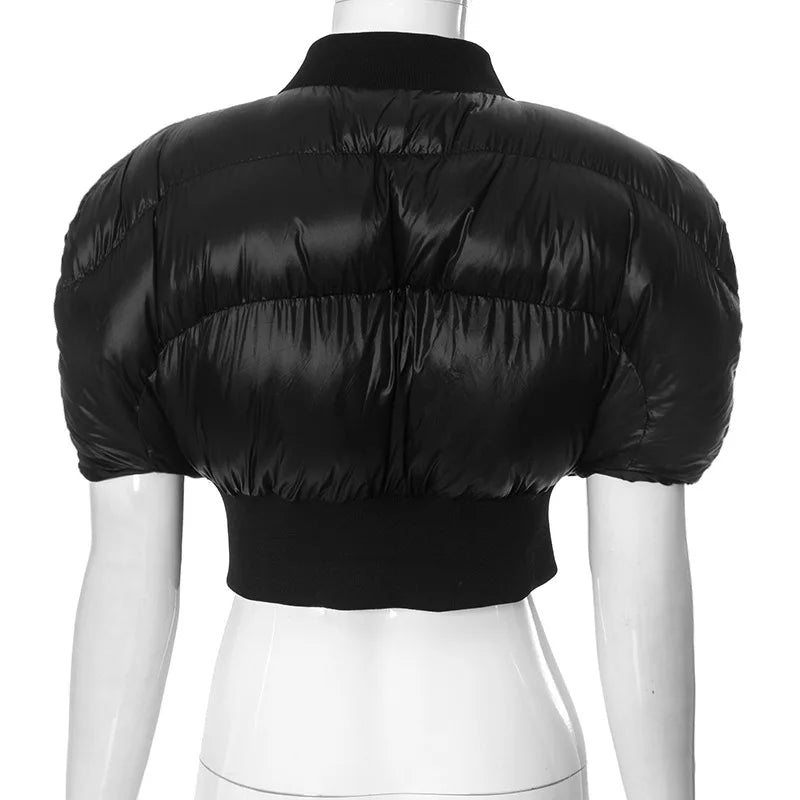Puff Cropped Bubble Bomber Jacket