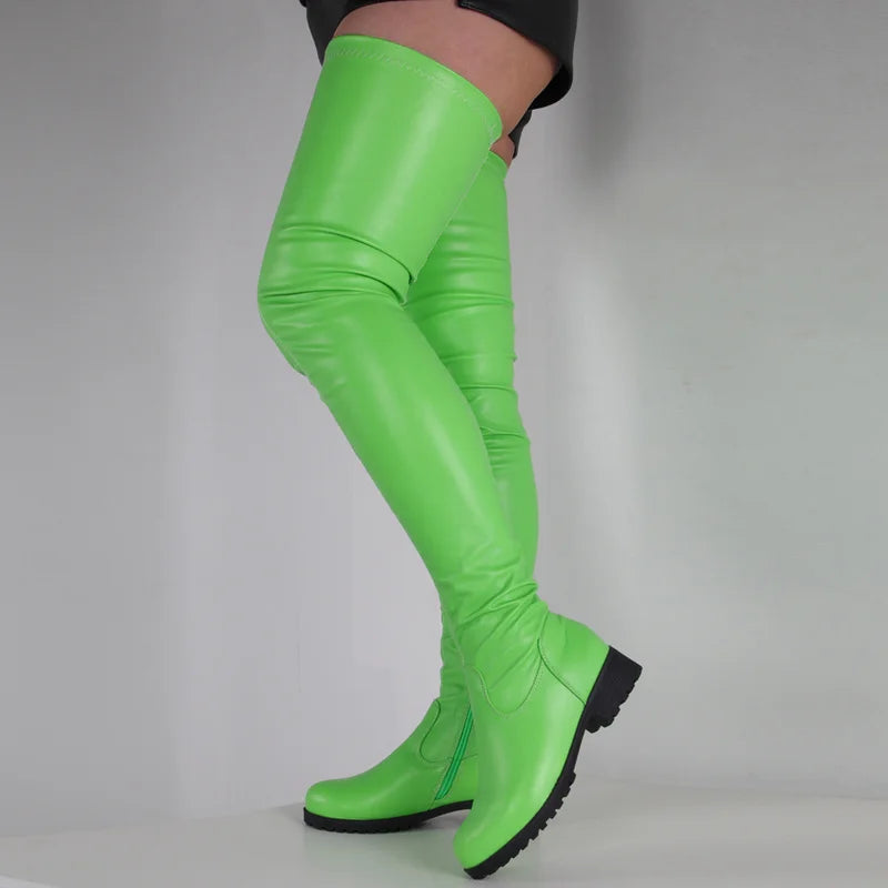 Stretch Thigh High Boots