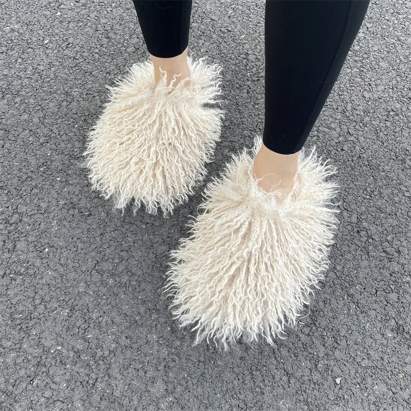 Fluffy Faux Fur Slides.
