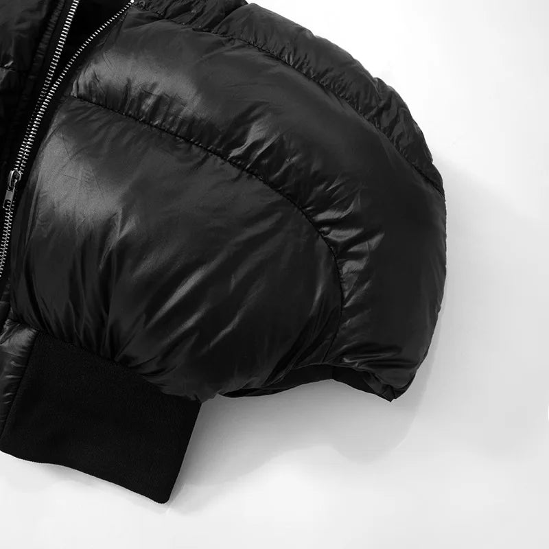 Puff Cropped Bubble Bomber Jacket