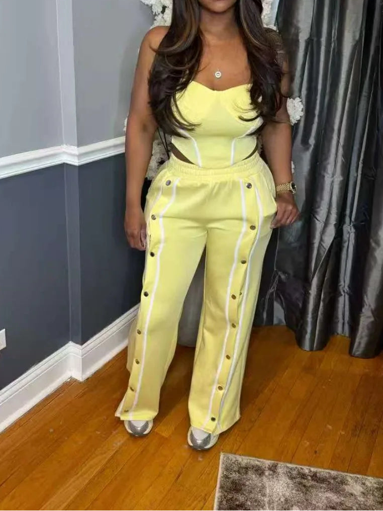 Colorful Two-Piece Pants Set
