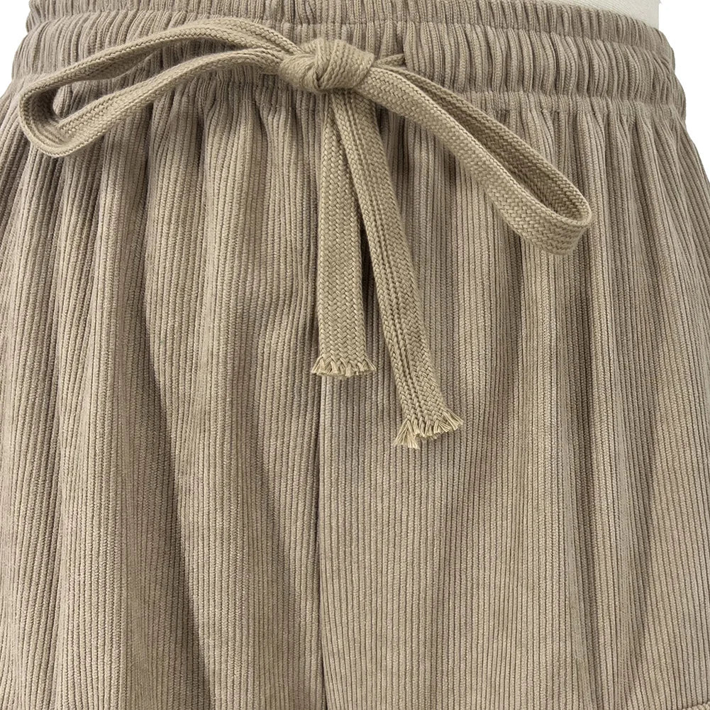 Terry Cargo High Waist Wide Leg Pants