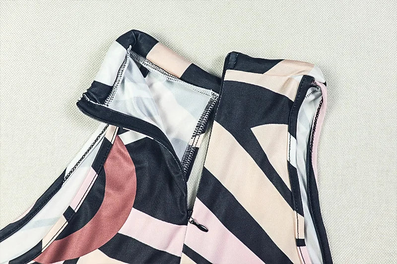 Zebra Print Bodycon Jumpsuit