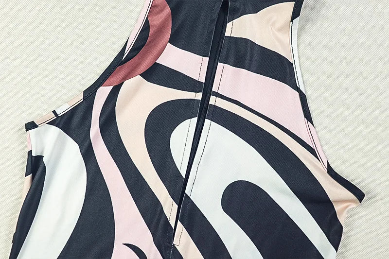 Zebra Print Bodycon Jumpsuit