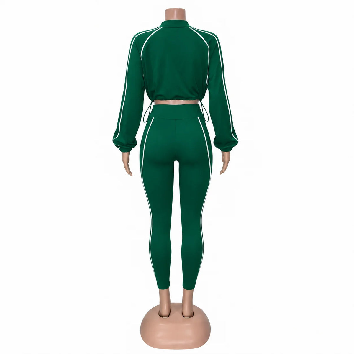 Cropped Zip Jacket and High Waist Leggings Sport Set