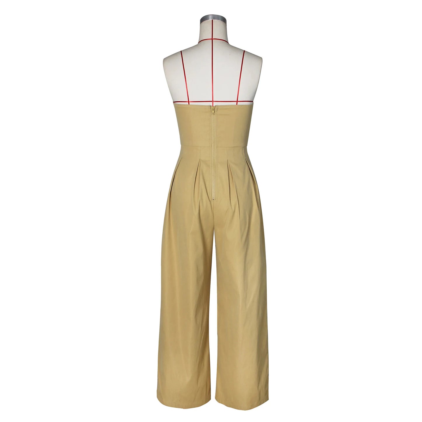 Button Strapless One-Piece Romper