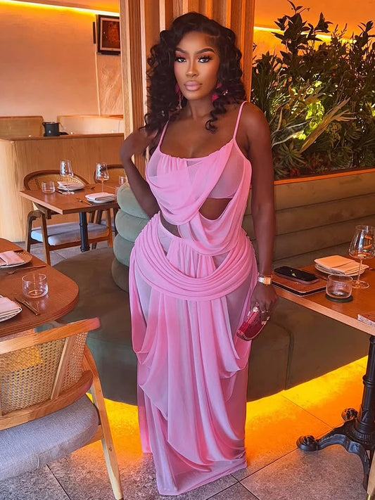 Ruche Backless Dress