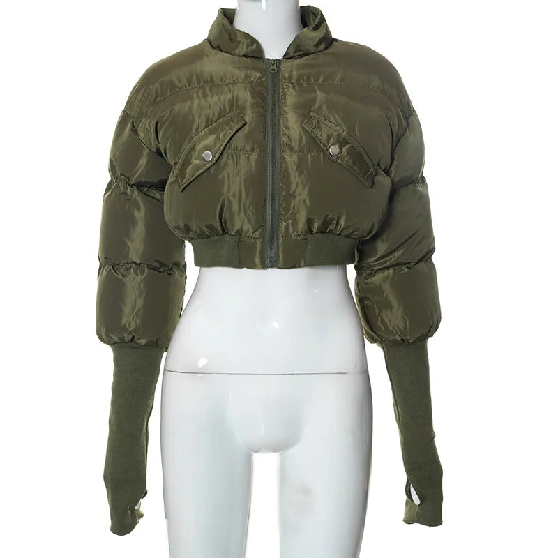 Cropped Bubble Puffer Jacket.