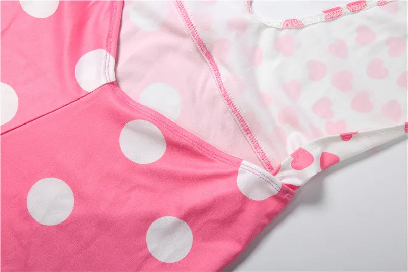 Pink Polka Dot Print Romper