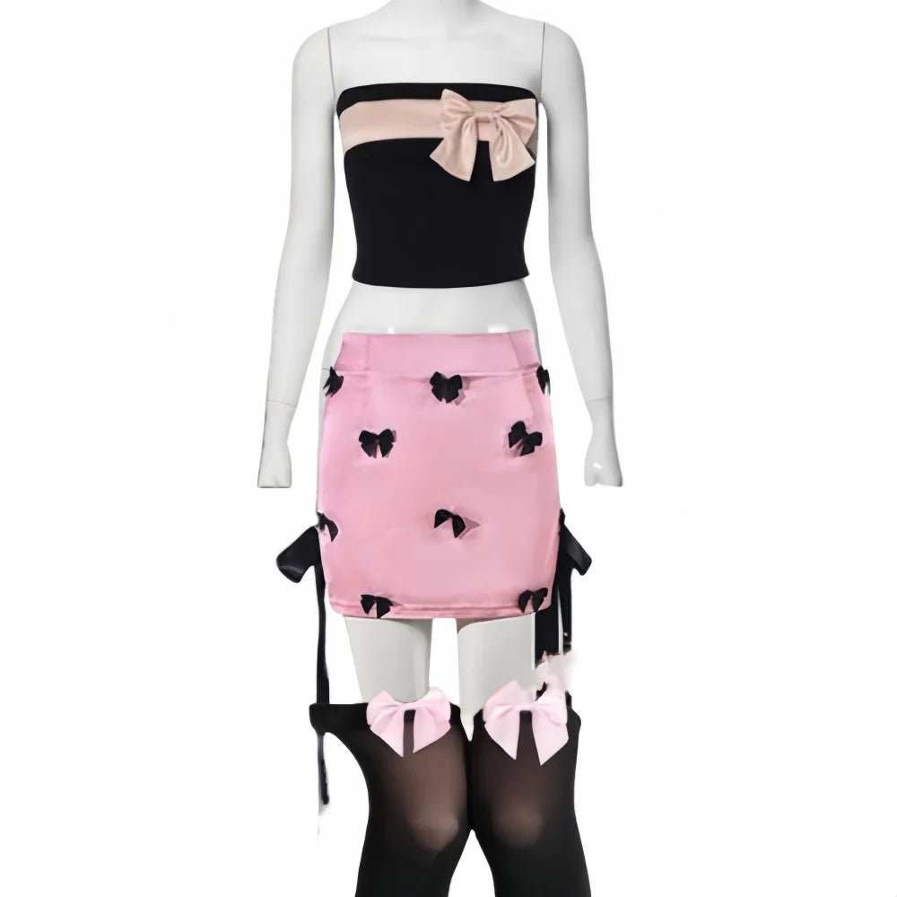 Pretty in Pink Bow Design Skirt
