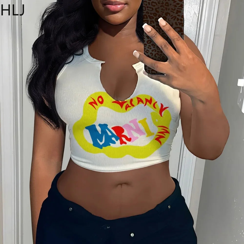 Letter Print Crop Top
